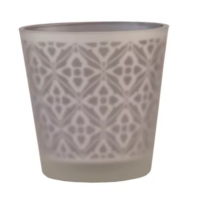 Clayre & Eef Teelichthalter Windlicht grau ca. Ø 8 x 8 cm