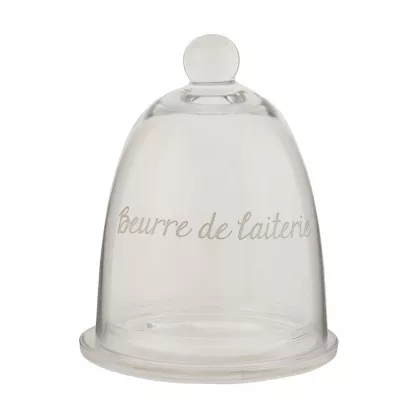 Clayre & Eef Butterdose Beurre de laiterie transparent ca. Ø 12 x 15 cm