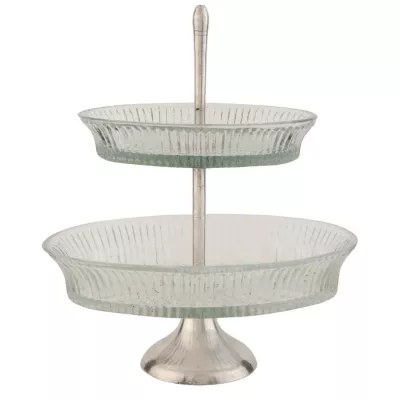 Clayre & Eef Etagere 2lagig transparent ca. 25 cm