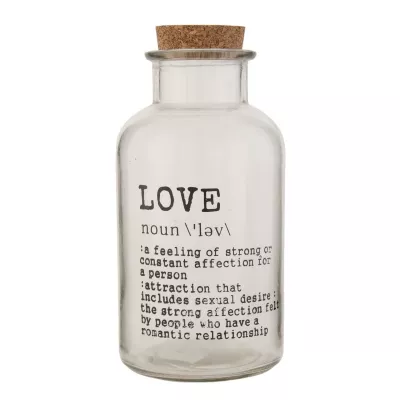 Clayre & Eef Flasche mit Korken LOVE ca. Ø 10 x 21 cm