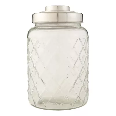 Clayre & Eef Topf Vorratsglas transparent mit Deckel ca. 16 x 16 x 25 cm