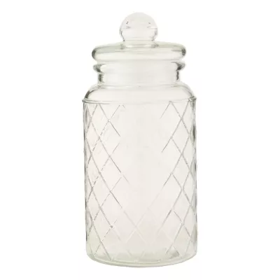 Clayre & Eef Topf Vorratsglas transparent mit Deckel ca. 10 x 10 x 22 cm