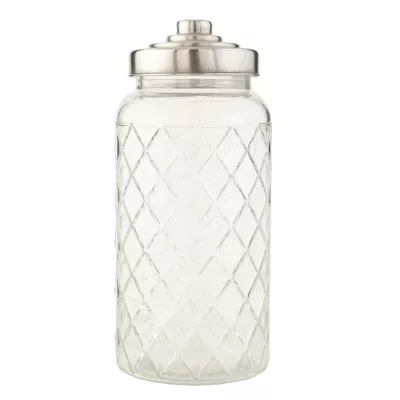 Clayre & Eef Topf Vorratsglas transparent mit Deckel ca. 10 x 10 x 23 cm