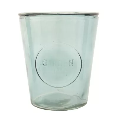Clayre & Eef Teelicht Teelichthalter Windlicht transparent blau ca. Ã˜ 14 x 16 cm