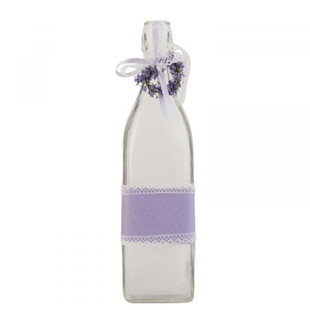 Glasflasche Lavendel transparent ca. 8 x 8 x 31 cm