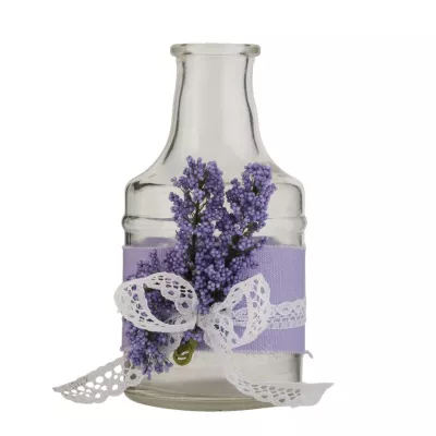 Clayre & Eef Glasflasche Lavendel transparent ca. Ã˜ 7 x 13 cm