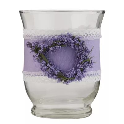 Clayre & Eef Windlicht Lavendel transparent ca. Ã˜ 9 x 11 cm