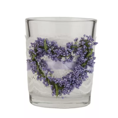 Clayre & Eef Windlicht Lavendel transparent ca. Ã˜ 6 x 7 cm