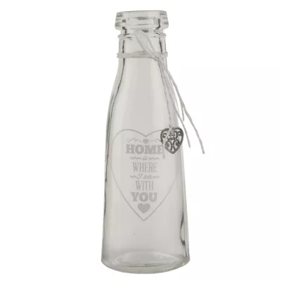 Clayre & Eef Glasflasche transparent ca. Ã˜ 7 x 20 cm