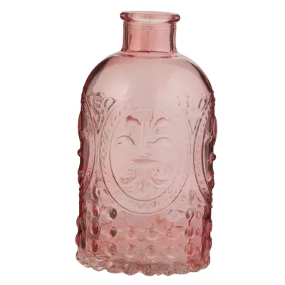 Clayre & Eef Glasflasche rosa transparent ca. Ã˜ 7 x 13 cm