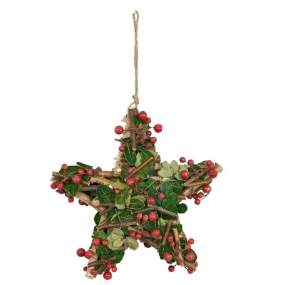 Clayre & Eef Weihnachtsstern mit Beeren (6 Stk.)