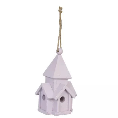 Clayre & Eef Vogelhaus Leichte Aubergine ca. 9,5 x 9,5 x 18,5 cm