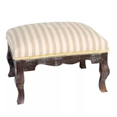 Clayre & Eef Tiefer Hocker gestreift 42*32*30cm