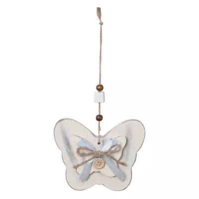 Clayre & Eef Schöner Deko Schmetterling mit Knopf 22*11cm