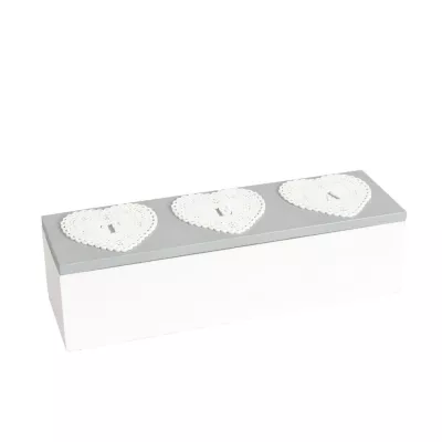 Clayre & Eef Holz Teedose länglich weiß
