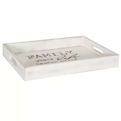 Clayre & Eef Serviertablett weiß shabby ca. 25 x 35 x 4 cm