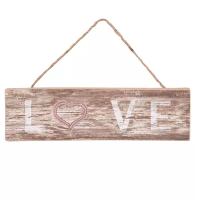 Clayre & Eef Textschild Schild LOVE braun ca. 35 x 10 cm