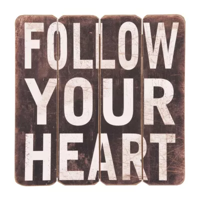 Clayre & Eef Textschild Follow your heart ca. 40 x 40 cm