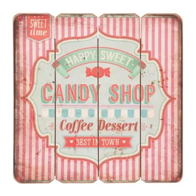 Clayre & Eef Textschild Happy Sweet Candy Shop ca. 40 x 40 cm