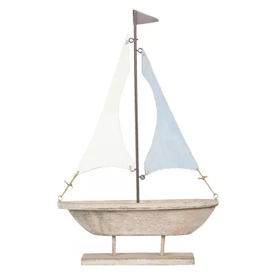 Clayre & Eef Holzdeko Segelschiff Schiff ca. 17 x 5 x 27 cm