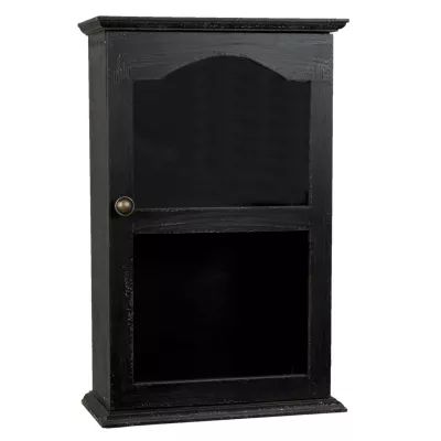 Clayre & Eef Schrank Vitrine Holzschrank schwarz ca. 32 x 15 x 50 cm