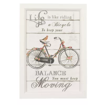 Clayre & Eef Bild Wandbild Life is like riding... weiß ca. 25 x 35 x 2 cm