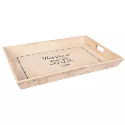 Clayre & Eef Tablett Holztablett natürlich ca. 60 x 40 x 6 cm