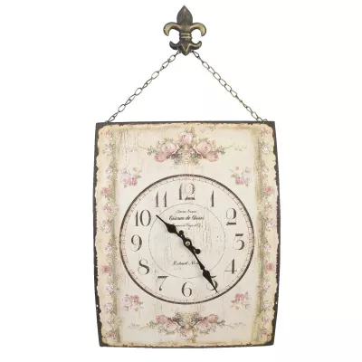 Clayre & Eef Wanduhr mit Kette 30 x 39 cm