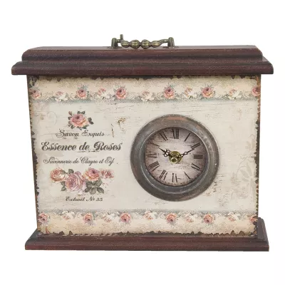 Clayre & Eef Standuhr "Essence de Roses" 27 x 22 x 9 cm