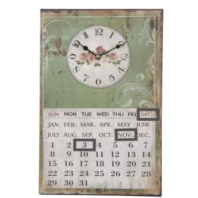 Clayre & Eef Wanduhr Grün 25 x 38 cm