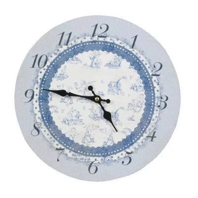 Clayre & Eef Wanduhr Rund Blau Ø 29 cm