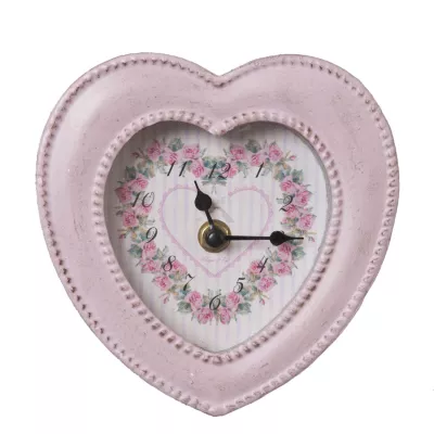 Clayre & Eef Uhr mit Herz, rosa