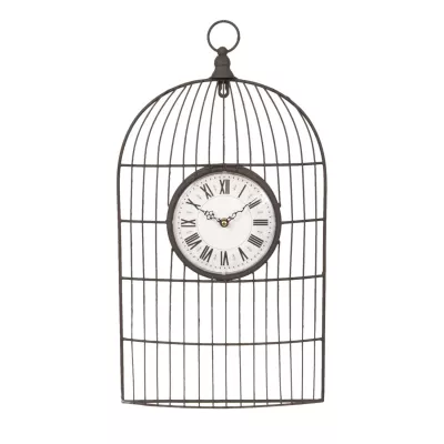 Clayre & Eef Uhr Wanduhr Käfig ca. 30 x 7 x 55 cm