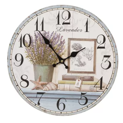 Clayre & Eef Uhr Wanduhr Lavender ca. Ø 34 cm