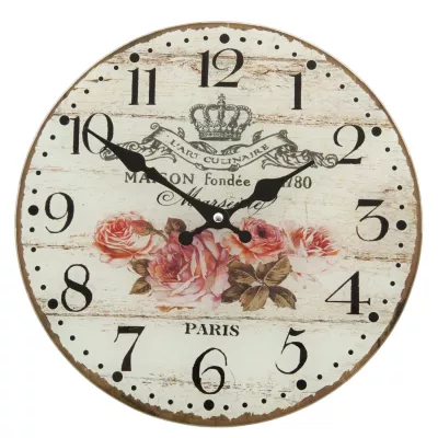 Clayre & Eef Wanduhr Paris Rosen 30x4 cm