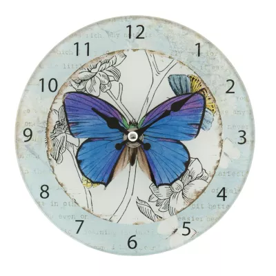 Clayre & Eef Wanduhr Schmetterling 17x4 cm