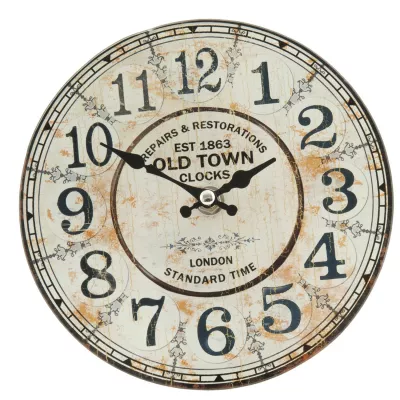 Clayre & Eef Wanduhr Old Town 17x4 cm