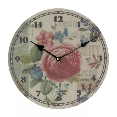 Clayre & Eef Wanduhr Blumen 29x4 cm