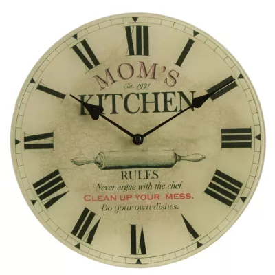 Clayre & Eef Wanduhr Moms Kitchen 39x4 cm