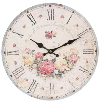 Clayre & Eef Wanduhr Blumen  34x4 cm