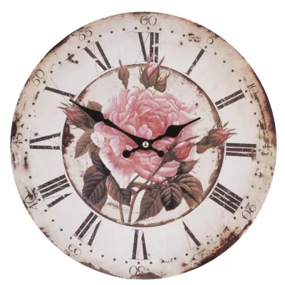 Clayre & Eef Wanduhr Rose 29x4 cm