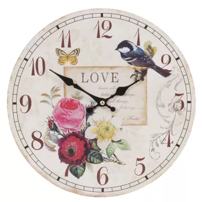 Clayre & Eef Wanduhr Blume Love 29x4 cm