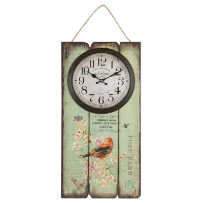 Clayre & Eef Wanduhr Jardin Botanique 30x5x60 cm