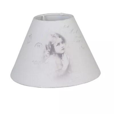 Clayre & Eef Nostalgischer Lampenschirm ENGEL beige / braun