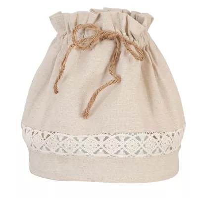 Clayre & Eef Lampenschirm Stoffabdeckung Beige ca. Ø 22 x 14 cm