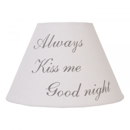 Lampenschirm weiß ~ Always kiss me tonight ~ ca. 22 x 15 cm/E27