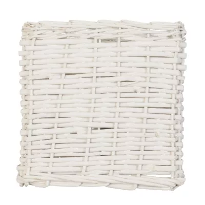 Clayre & Eef Lampenschirm Rattan weiß ca. 25 x 25 x 25 cm E27