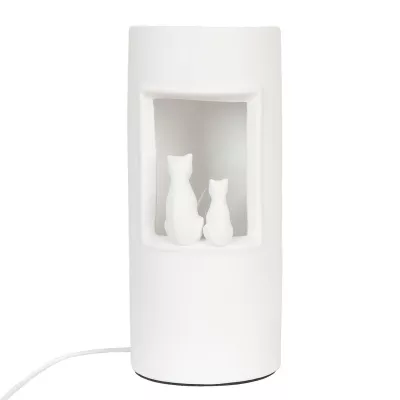 Clayre & Eef Tischlampe mit Katzenmotiv 