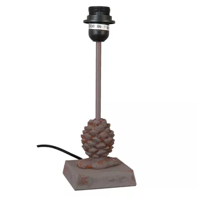 Tischlampe Lampenfuss Tannenzapfen Grau/Braun ca. 11 x 11 x 31 cm E27 Max. 60W