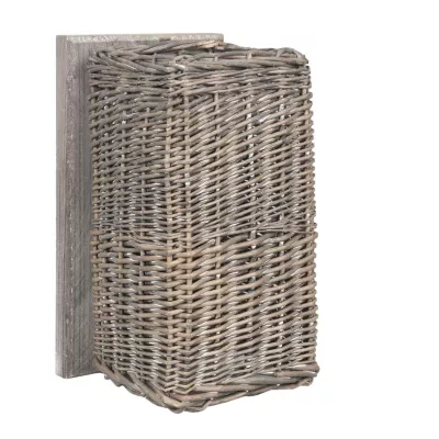 Wandlampe Rattan braun OHNE LEUCHTMITTEL ca. 18 x 18 x 32 cm E27 Max. 60W